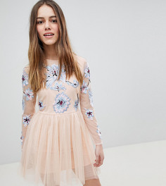 Платье мини с вышивкой ASOS DESIGN Petite - Розовый