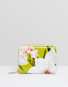 Маленький кошелек на молнии с цветочным принтом Ted Baker - Зеленый