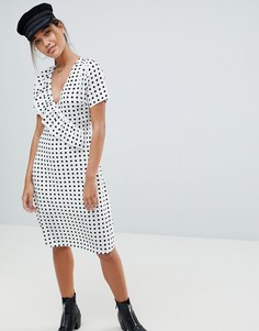 Платье-миди в горошек Missguided - Белый