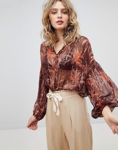 Полупрозрачная блузка с принтом Maison Scotch - Мульти