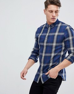 Синяя рубашка классического кроя в клетку New Look - Синий