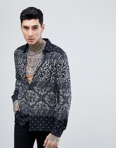 Рубашка классического кроя с принтом пейсли ASOS - Черный