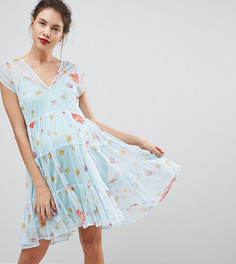 Свободное платье из сетки с цветочным принтом ASOS MATERNITY - Мульти