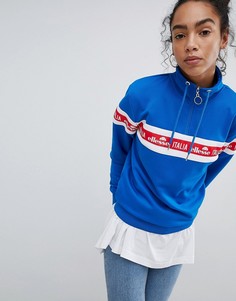 Oversize-свитшот с логотипом и молнией Ellesse Italia - Синий