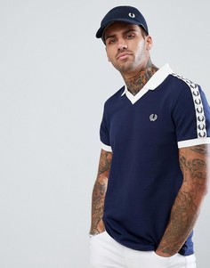 Поло темно-синего цвета с полосой из ленты Fred Perry Sports Authentic - Темно-синий