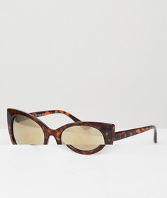 Солнцезащитные очки кошачий глаз в черепаховой оправе AJ Morgan - Коричневый