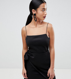 Платье мини с запахом ASOS DESIGN Petite - Черный