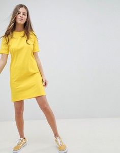 Платье-футболка мини в рубчик ASOS DESIGN - Желтый