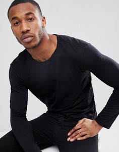 Черный меланжевый лонгслив United Colors of Benetton - Черный