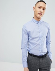 Голубая суперузкая рубашка New Look - Синий