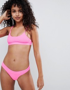 Присборенные плавки бикини River Island - Розовый