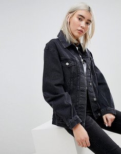 Черная выбеленная джинсовая куртка ASOS DESIGN - Черный