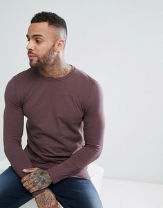 Фиолетовый лонгслив с круглым вырезом ASOS DESIGN - Фиолетовый