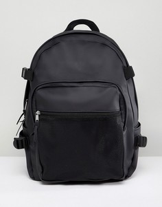Черный прорезиненный рюкзак с внутренним отделением для ноутбука ASOS - Черный