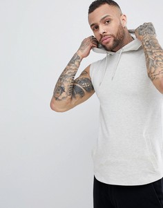 Белый меланжевый облегающий худи без рукавов ASOS - Белый