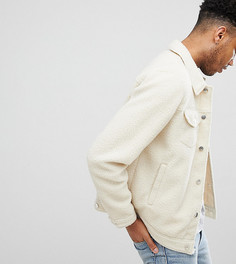 Светло-бежевая флисовая куртка в стиле вестерн ASOS TALL - Бежевый