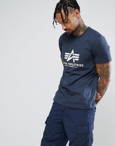 Темно-синяя футболка с логотипом Alpha Industries - Темно-синий