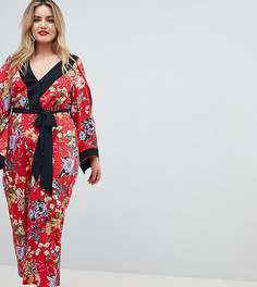 Комбинезон-кимоно с цветочным принтом ASOS DESIGN Curve - Мульти