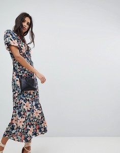 Платье миди с винтажным цветочным принтом Lily and Lionel - Мульти