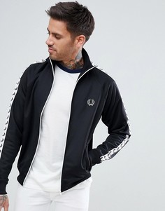 Черная спортивная куртка с полосой из ленты Fred Perry Sports Authentic - Черный