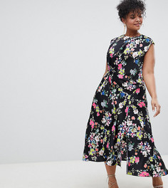 Платье миди с цветочным принтом ASOS DESIGN Curve - Мульти