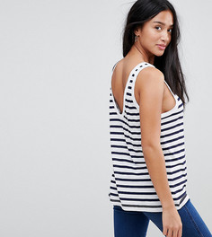 Топ в полоску с глубоким вырезом на спине ASOS PETITE - Мульти