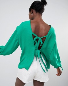 Футболка с завязкой на спине ASOS DESIGN - Зеленый