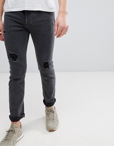 Серые джинсы слим Jack &amp; Jones - Черный