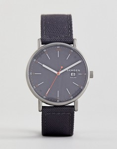 Часы на солнечной батарее с парусиновым ремешком Skagen SKW6452 Signatur - 40 мм - Серый