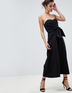 Комбинезон-бандо с поясом и кюлотами ASOS DESIGN - Черный