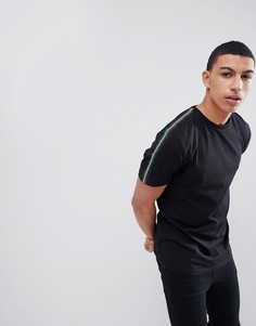 Черная футболка с полосками по бокам New Look - Черный
