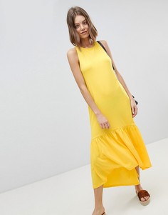 Платье макси с асимметричным подолом ASOS DESIGN - Желтый