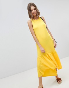Платье макси с асимметричным подолом ASOS DESIGN - Желтый
