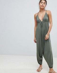 Трикотажный комбинезон заниженного кроя ASOS DESIGN - Зеленый