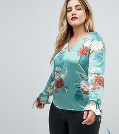 Атласная блузка с цветочным принтом Missguided Plus - Мульти