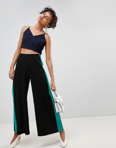 Широкие брюки с полосками по бокам ASOS DESIGN - Черный