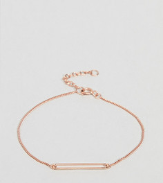 Покрытый розовым золотом серебряный браслет с подвеской ASOS DESIGN - Медный