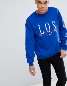 Синий свитшот с принтом Los Angeles New Look - Синий