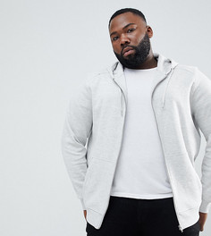 Худи серого цвета на молнии River Island Big &amp; Tall - Серый