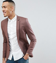 Розовый облегающий блейзер с добавлением шерсти ASOS TALL Wedding - Розовый