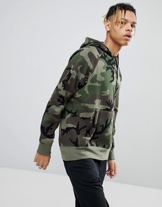 Худи зеленого цвета с камуфляжным принтом Nike SB AH5514-222 - Зеленый