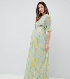 Платье макси с цветочным принтом и разрезом до бедра Hope &amp; Ivy Maternity - Мульти