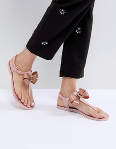 Розовые сандалии с бантом и Т-образным ремешком Ted Baker - Розовый
