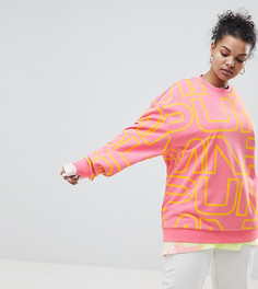 Розовый свитшот с логотипами Puma Plus эксклюзивно для ASOS - Розовый