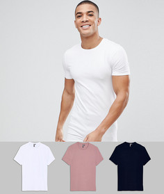 3 футболки с круглым вырезом ASOS DESIGN - СКИДКА - Мульти