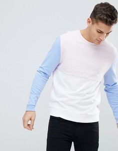Розовый свитшот колор блок ASOS - Розовый