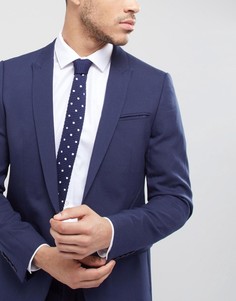 Темно-синий трикотажный галстук в горошек ASOS - Темно-синий