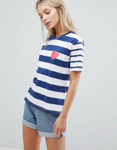 Футболка в полоску с принтом сердца ASOS DESIGN - Мульти