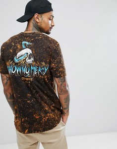 Длинная футболка с принтом черепа ASOS DESIGN - Черный