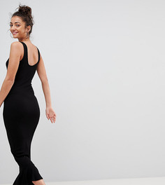 Платье-майка макси с асимметричным подолом ASOS DESIGN Tall - Черный
